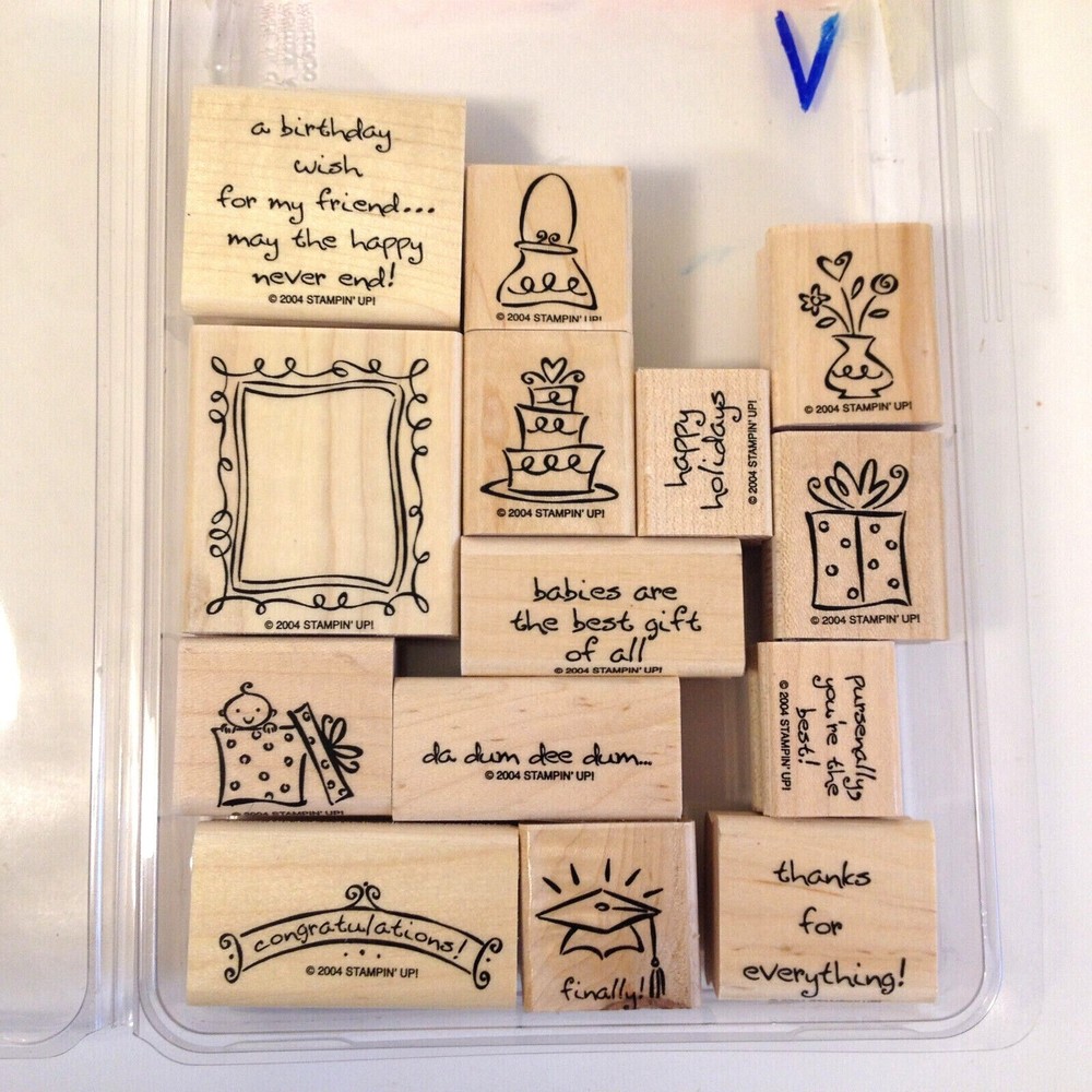 Stampin’ Up!  Framed Greetings Set of 14 Tags New Open Box Wood Mounted